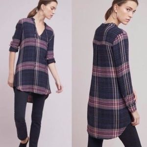 CLOTH & STONE Navy Plaid Shirtdress - Sz XS